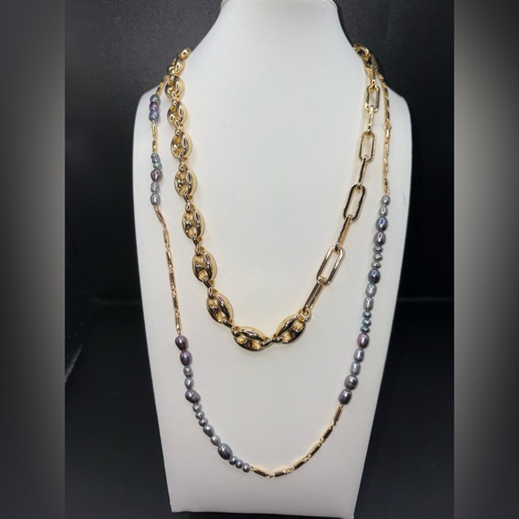 Mignonne Gavigan Elegant Gold and Silver Pearl Necklace beautiful never loved
